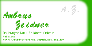 ambrus zeidner business card